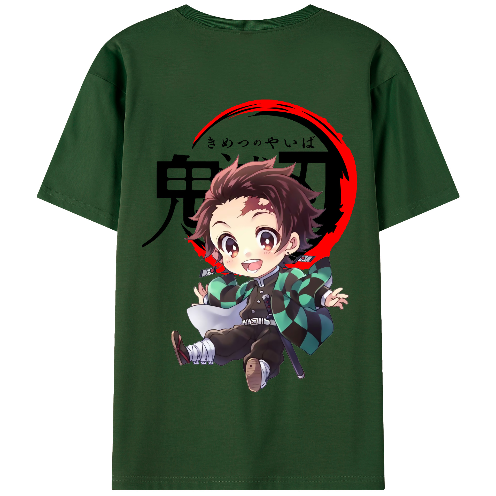（画像用） 鬼滅の刃 竈門 炭治郎／かまど たんじろう Kamado Tanjirou 綿100％半袖Tシャツ（背面プリント）